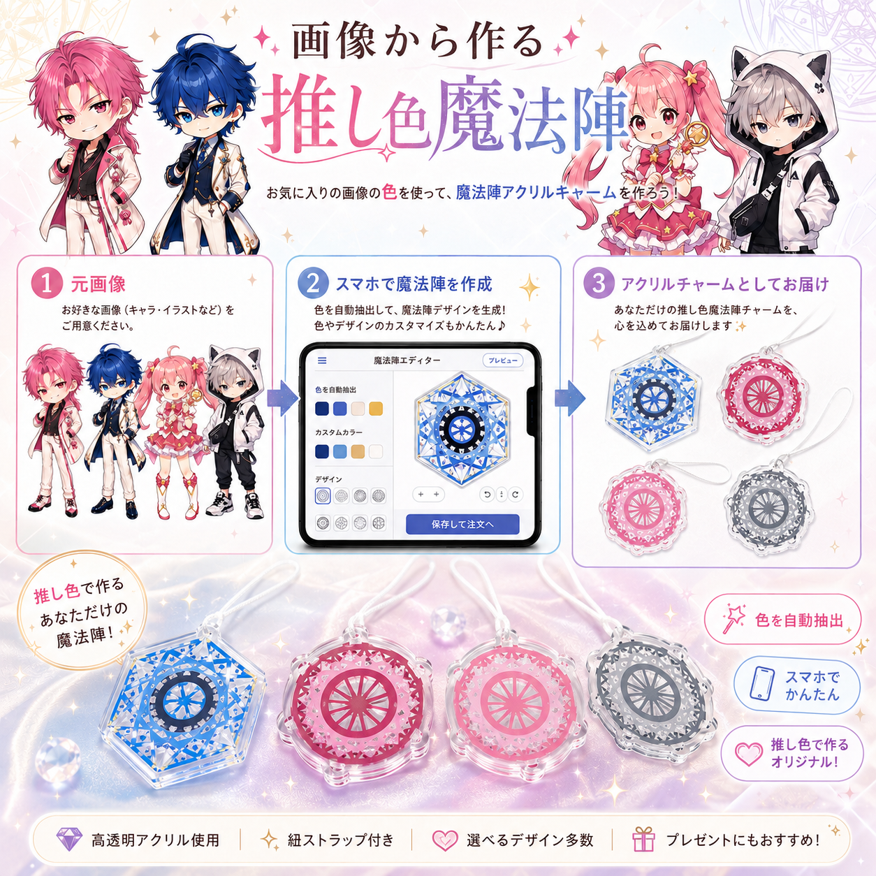 画像から推し色魔法陣を作り、SVGとして出力するまでの流れ